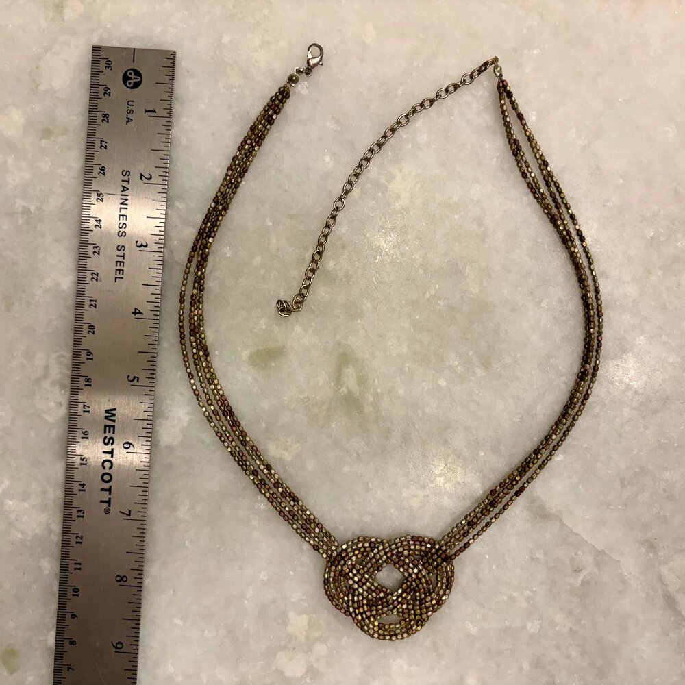 Knot Necklace in mixed metals - Picture 3 of 3